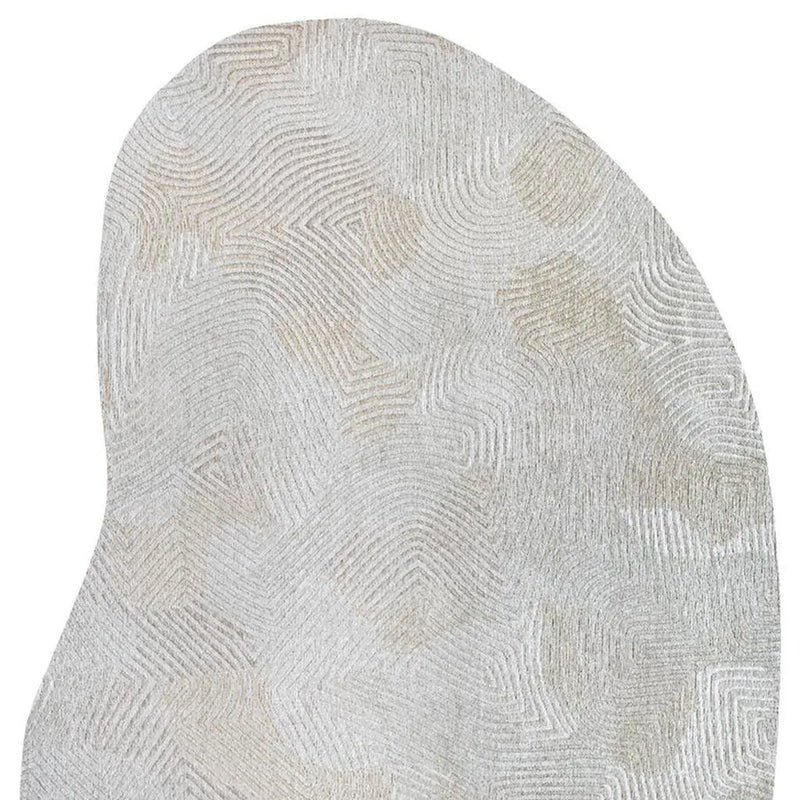 8' X 11' Tan And White Abstract Washable Area Rug With UV Protection Homeroots Home Decor