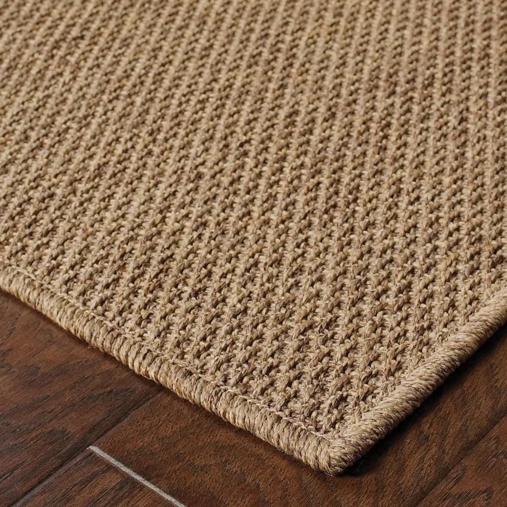 8' X 11' Tan Stain Resistant Indoor Outdoor Area Rug Homeroots Outdoor