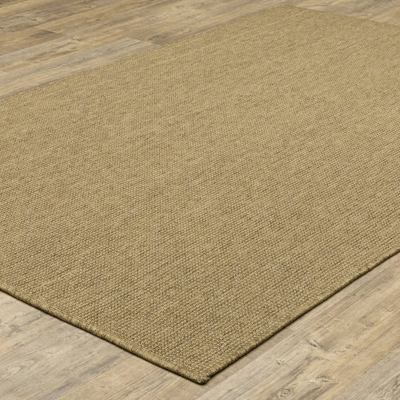 8' X 11' Tan Stain Resistant Indoor Outdoor Area Rug Homeroots Outdoor