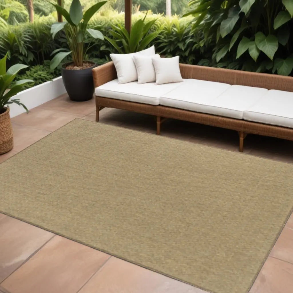 8' X 11' Tan Stain Resistant Indoor Outdoor Area Rug Homeroots Outdoor