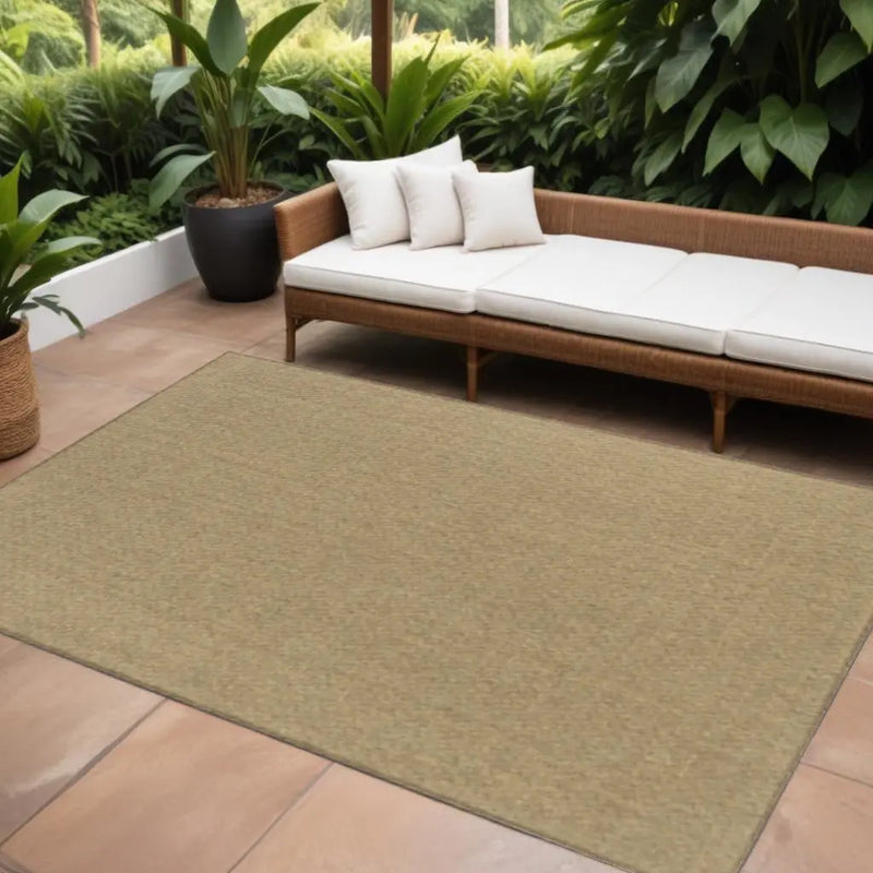 8' X 11' Tan Stain Resistant Indoor Outdoor Area Rug Homeroots Outdoor