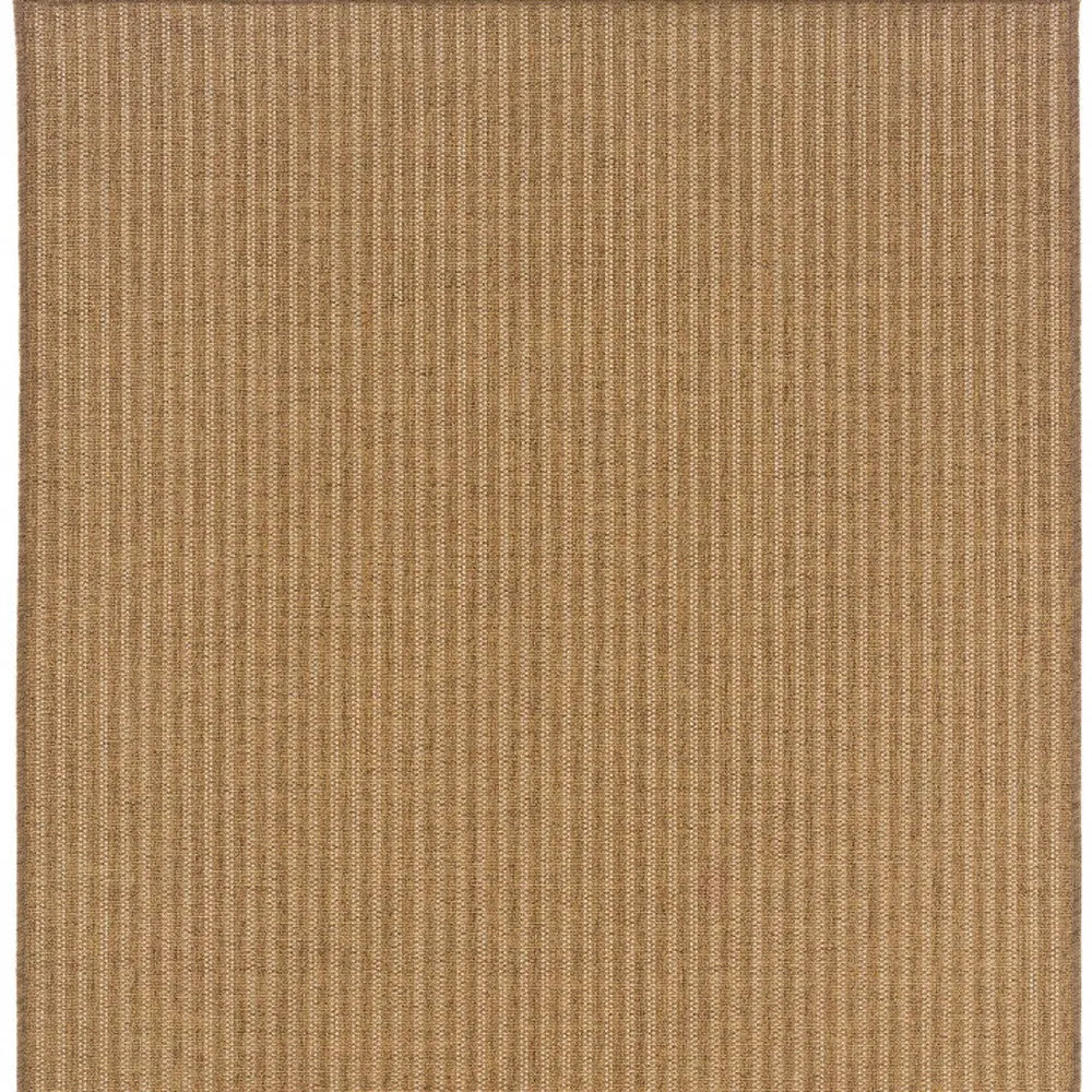 8' X 11' Tan Striped Stain Resistant Indoor Outdoor Area Rug Homeroots Outdoor