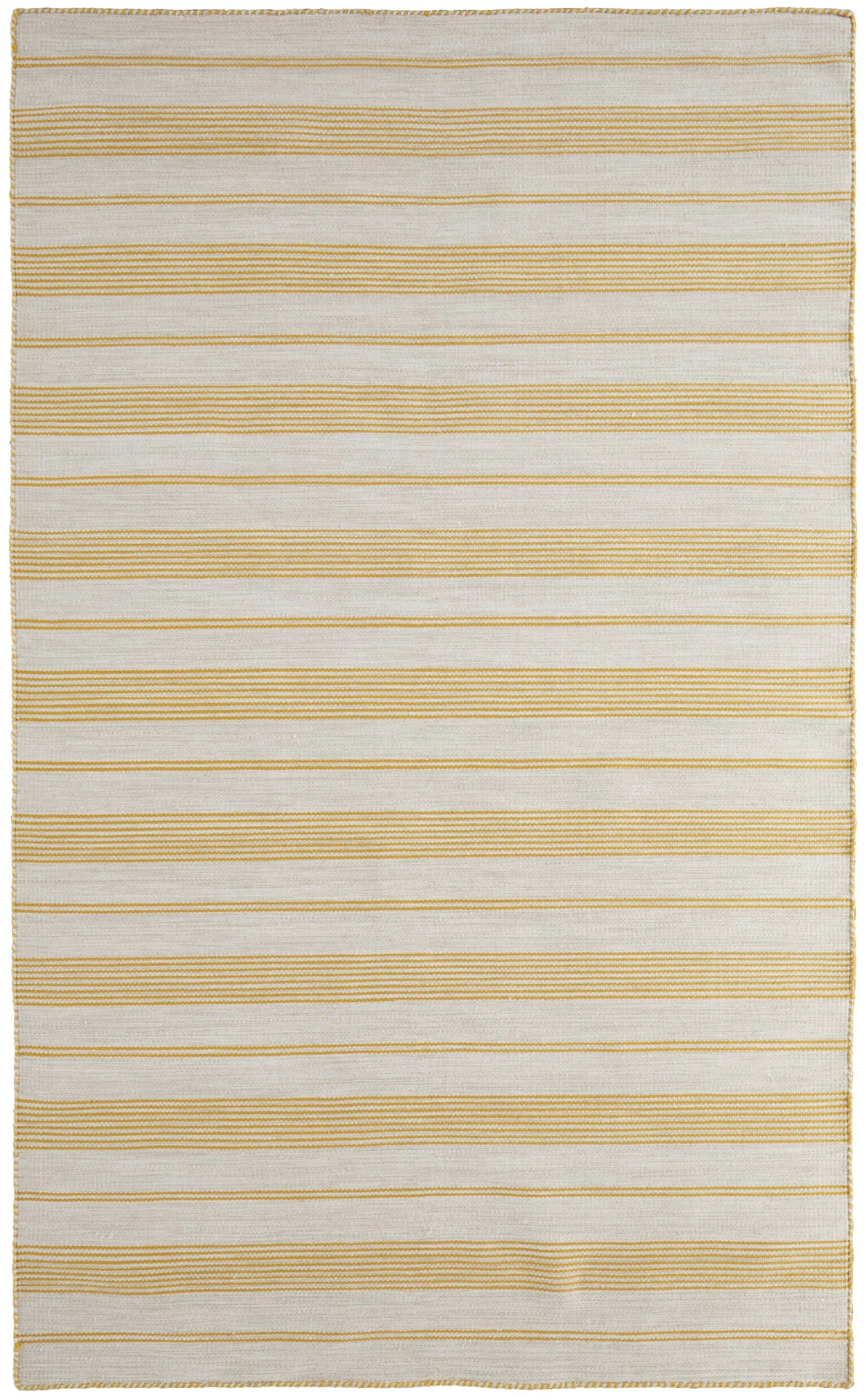 8' X 11' Yellow and Ivory Striped Hand Woven Area Rug Homeroots Outdoor