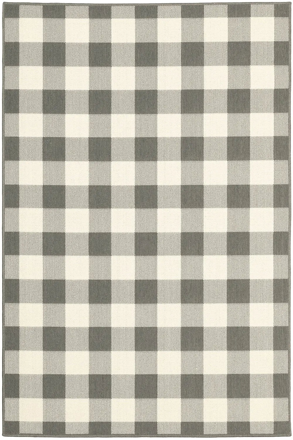 8' X 13' Gray And Ivory Indoor Outdoor Area Rug Homeroots Outdoor