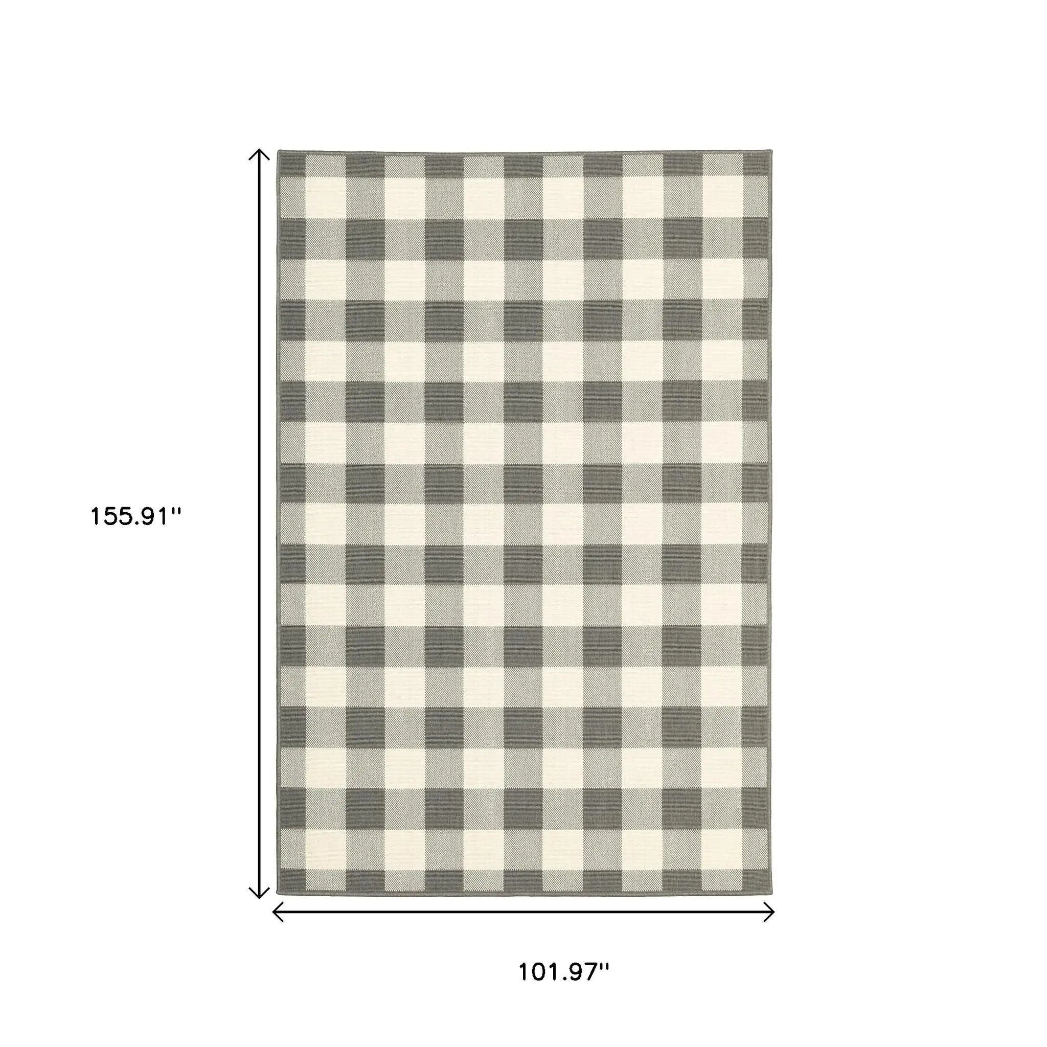 8' X 13' Gray And Ivory Indoor Outdoor Area Rug Homeroots Outdoor