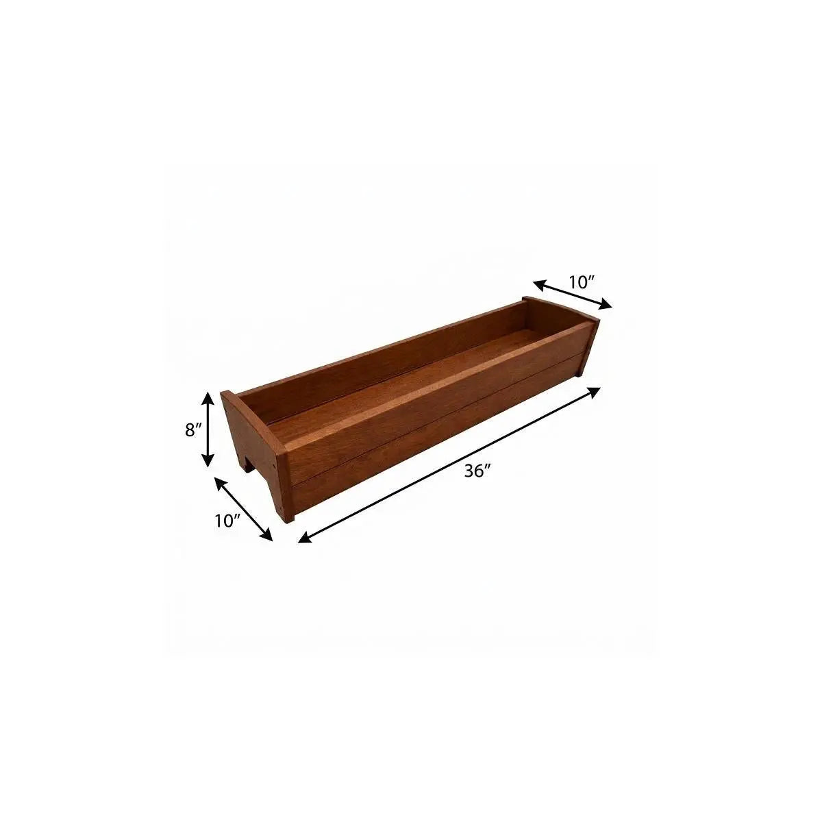 8" X 36" Walnut Heavy Duty Plastic Rectangular Railing Planter Homeroots Outdoor