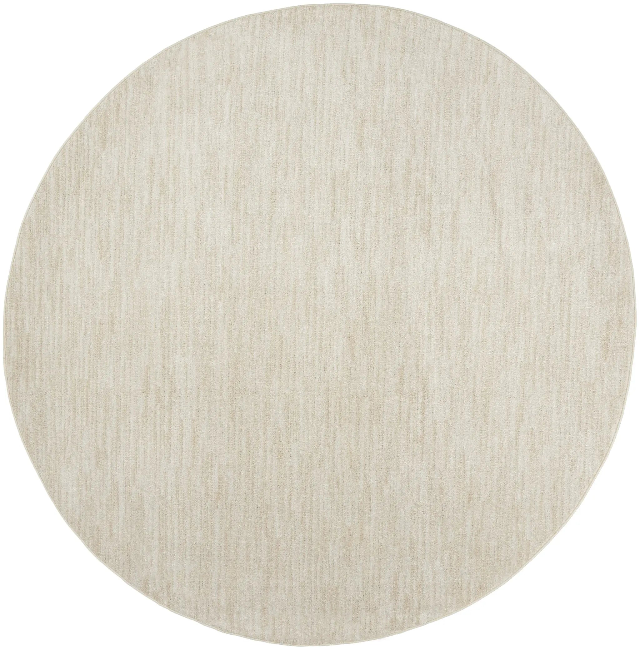 8' X 8' Beige And Ivory Round Indoor Outdoor Area Rug - GreatEagleInc