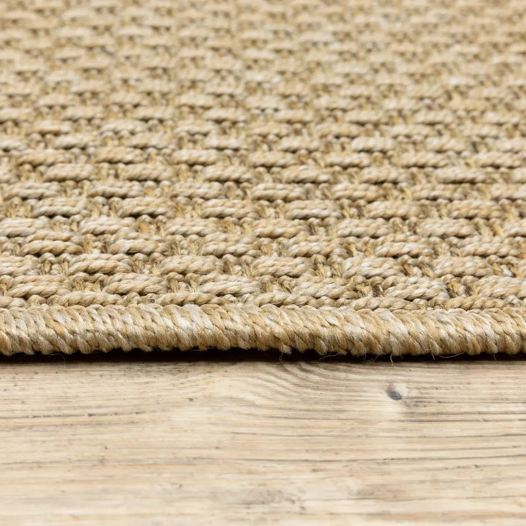 8' X 8' Beige Round Indoor Outdoor Area Rug Homeroots Outdoor