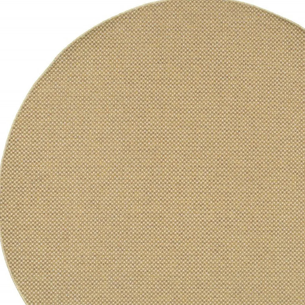 8' X 8' Beige Round Indoor Outdoor Area Rug Homeroots Outdoor
