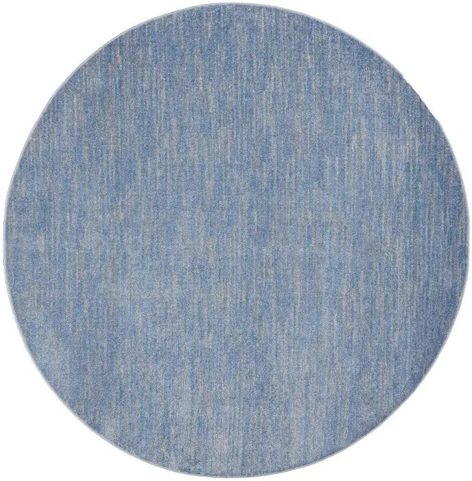 8' X 8' Blue And Gray Round Indoor Outdoor Area Rug Homeroots Outdoor