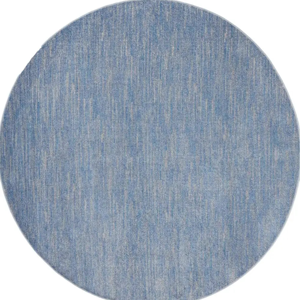 8' X 8' Blue And Gray Round Indoor Outdoor Area Rug Homeroots Outdoor
