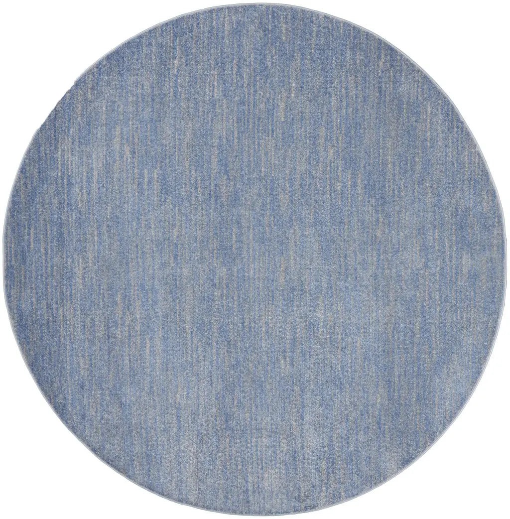 8' X 8' Blue And Gray Round Indoor Outdoor Area Rug Homeroots Outdoor