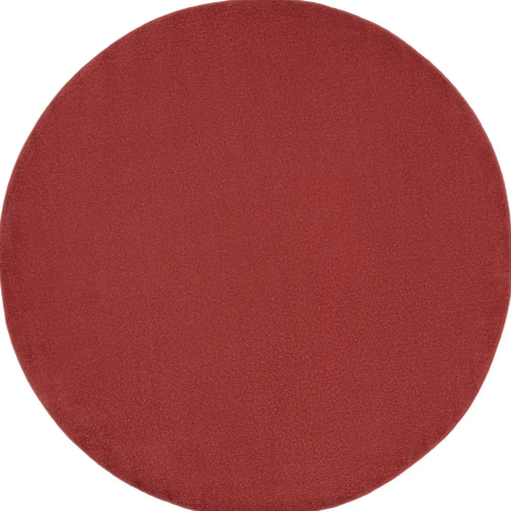 8' X 8' Brick Red Round Indoor Outdoor Area Rug - GreatEagleInc