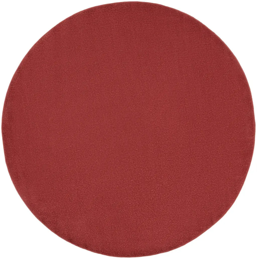 8' X 8' Brick Red Round Indoor Outdoor Area Rug - GreatEagleInc