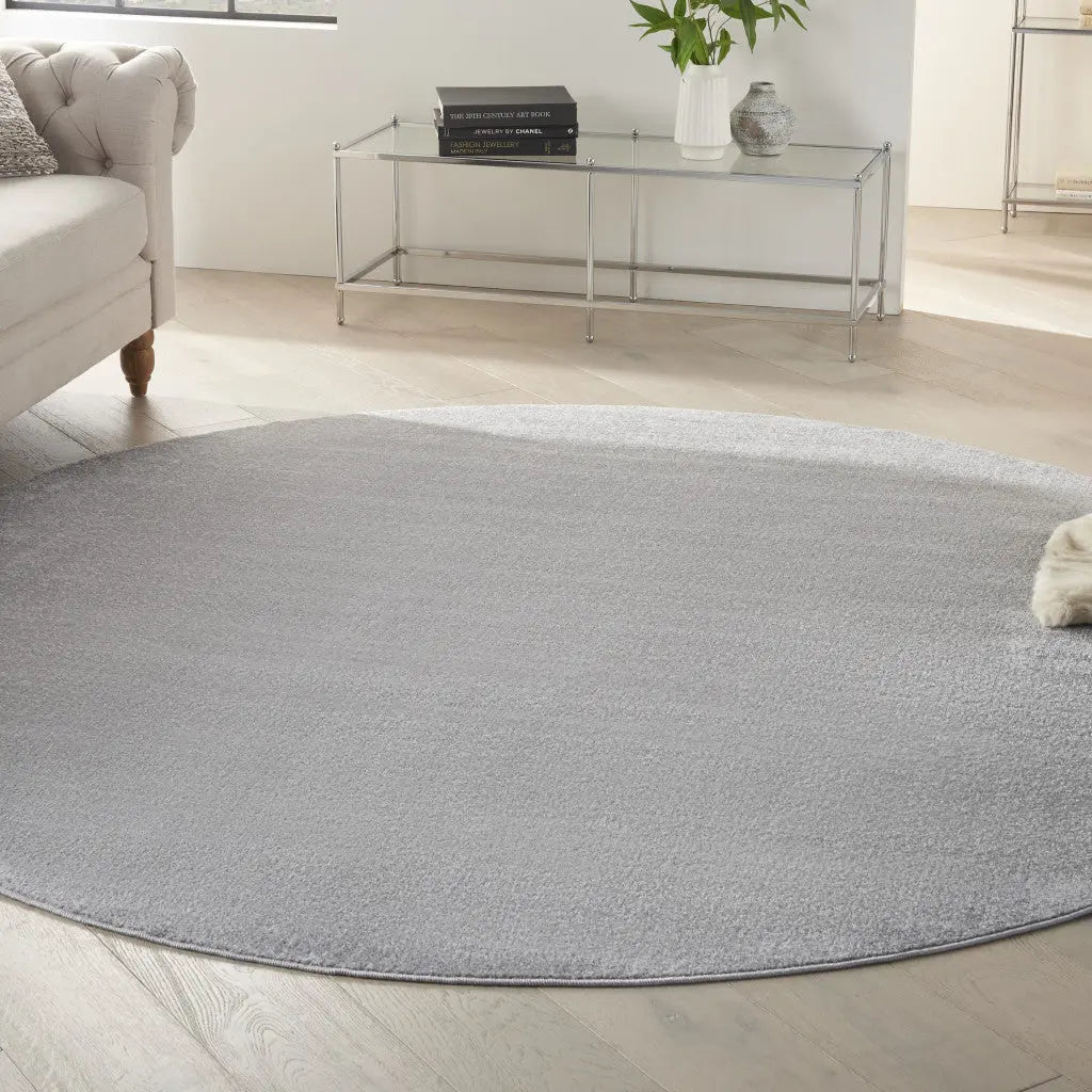 8' X 8' Gray Round Indoor Outdoor Area Rug - GreatEagleInc