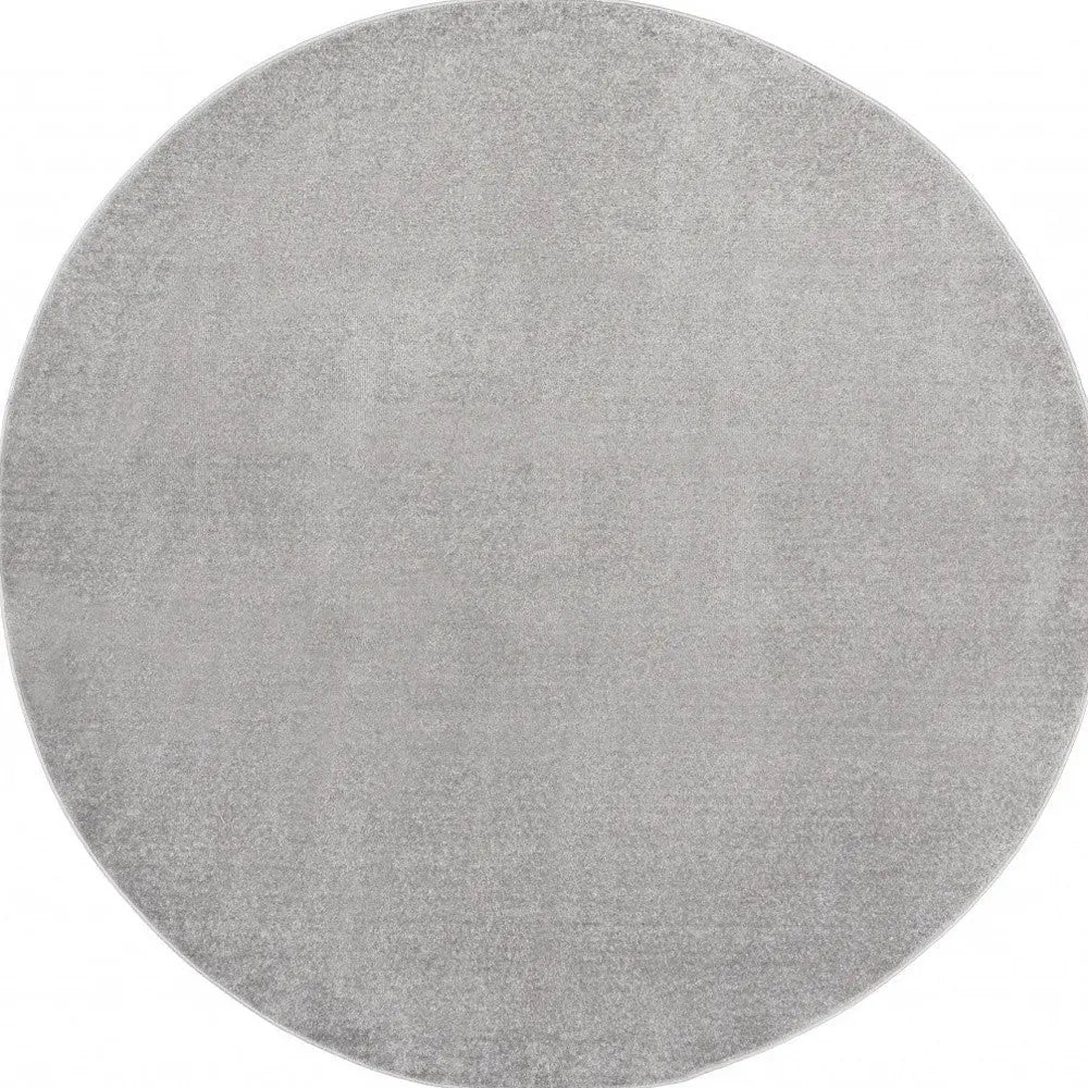 8' X 8' Gray Round Indoor Outdoor Area Rug - GreatEagleInc