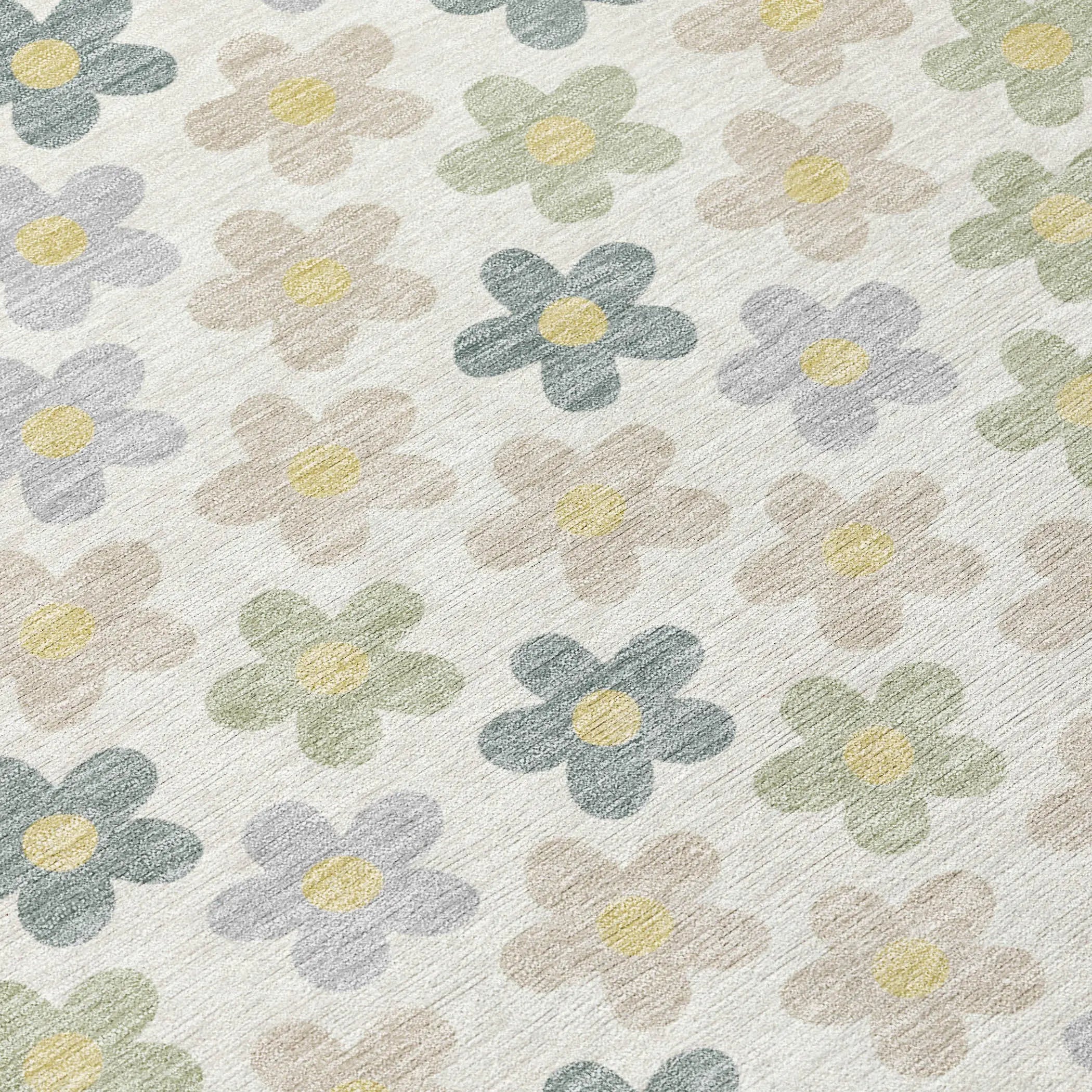 8' X 8' Ivory And Beige Round Floral Washable Indoor Outdoor Area Rug Homeroots Outdoor
