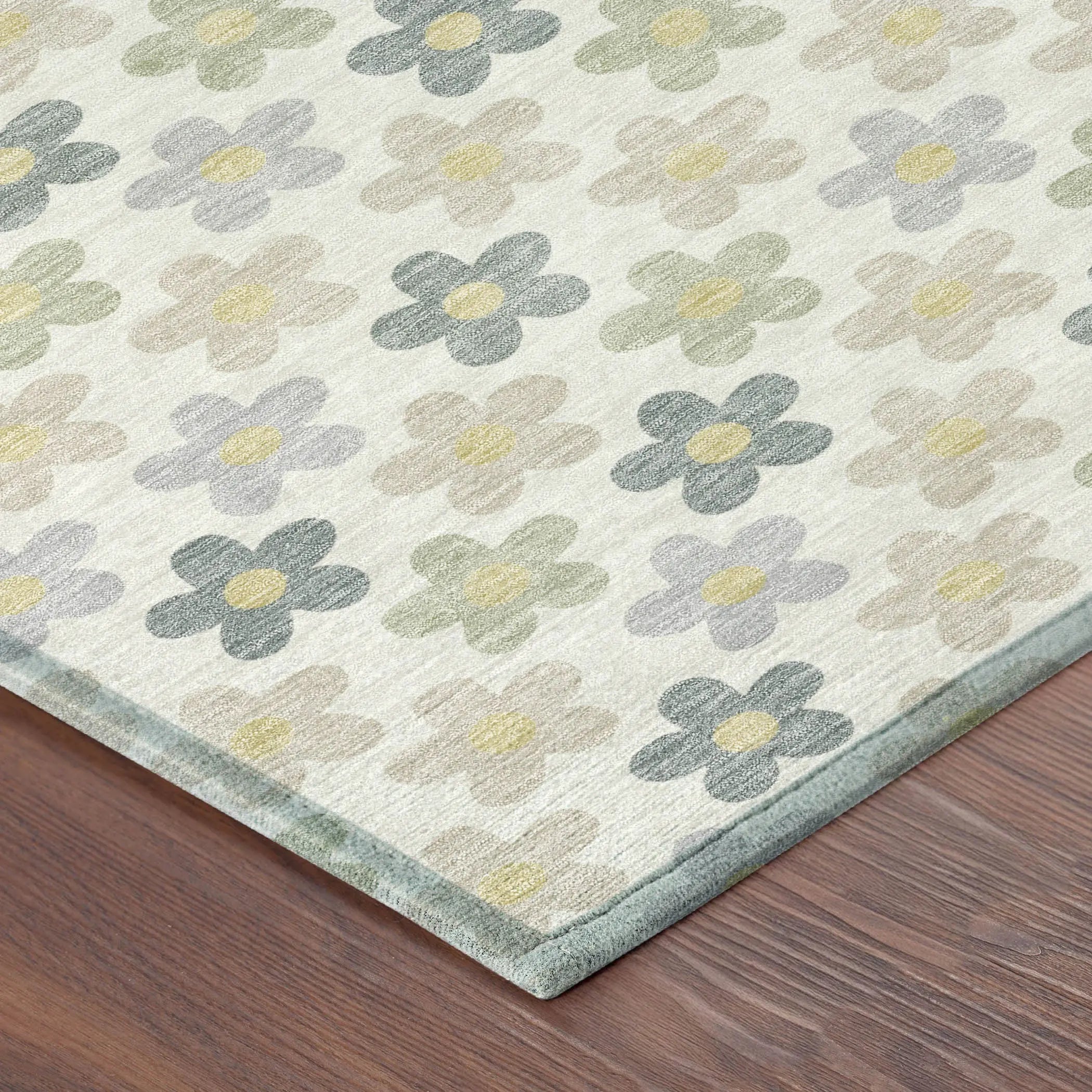 8' X 8' Ivory And Beige Round Floral Washable Indoor Outdoor Area Rug Homeroots Outdoor
