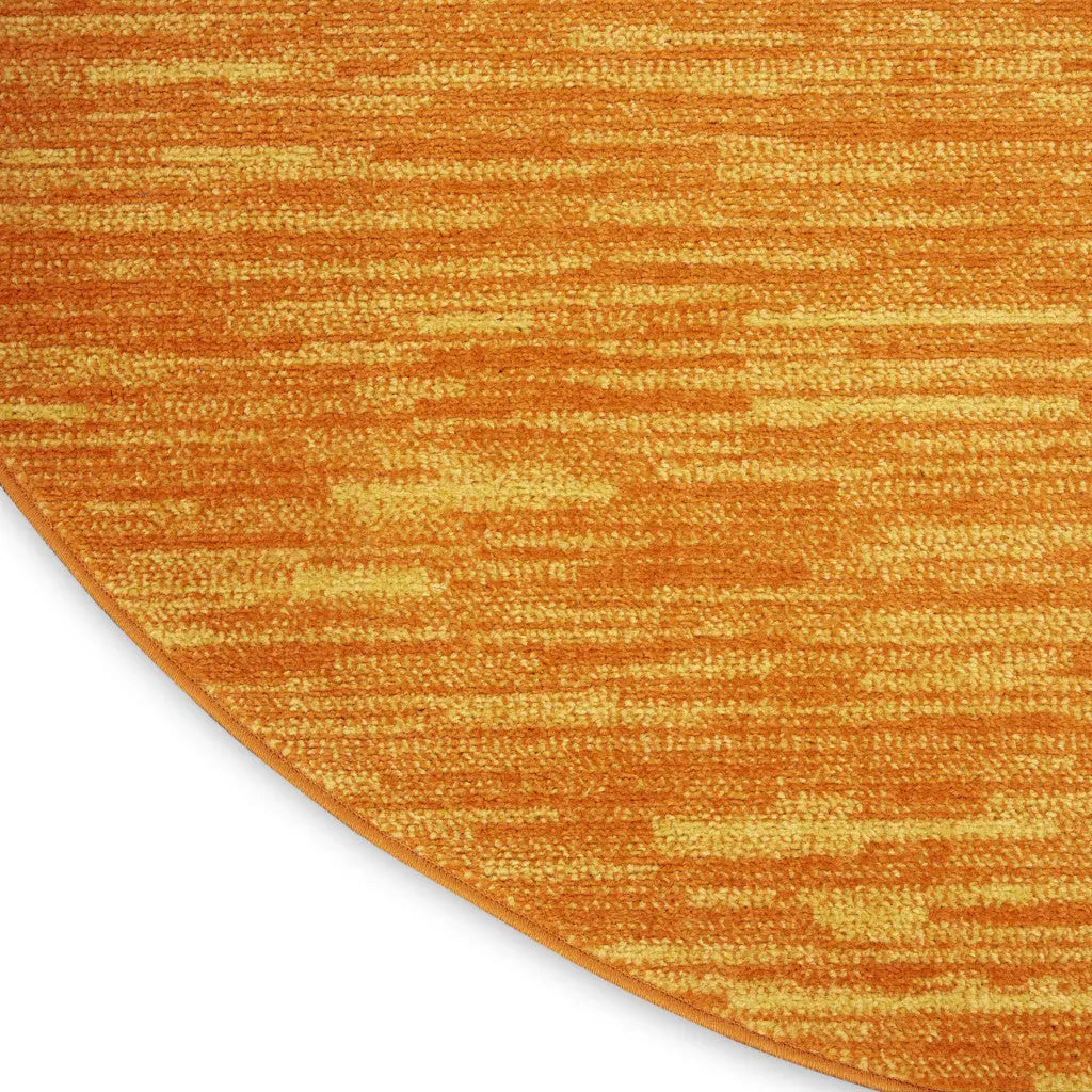 8' X 8' Orange Round Indoor Outdoor Area Rug - GreatEagleInc