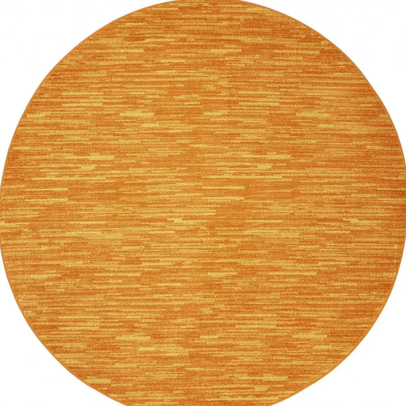 8' X 8' Orange Round Indoor Outdoor Area Rug - GreatEagleInc
