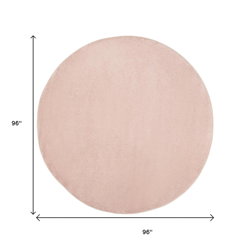 8' X 8' Pink Round Indoor Outdoor Area Rug - GreatEagleInc