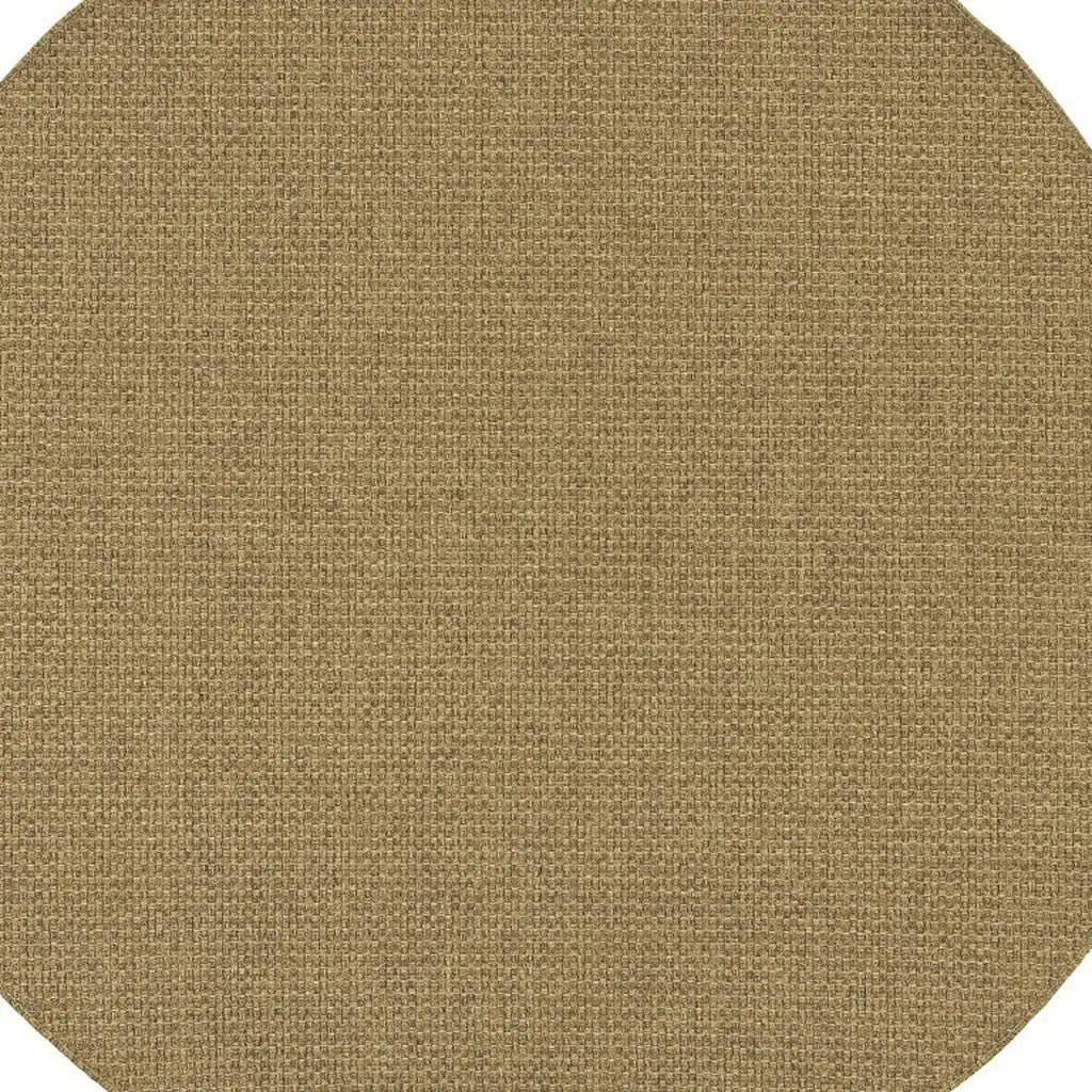 8' X 8' Tan Round Indoor Outdoor Area Rug Homeroots Outdoor