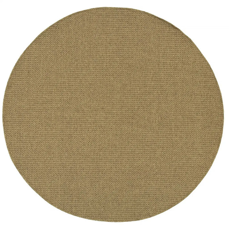 8' X 8' Tan Round Indoor Outdoor Area Rug Homeroots Outdoor