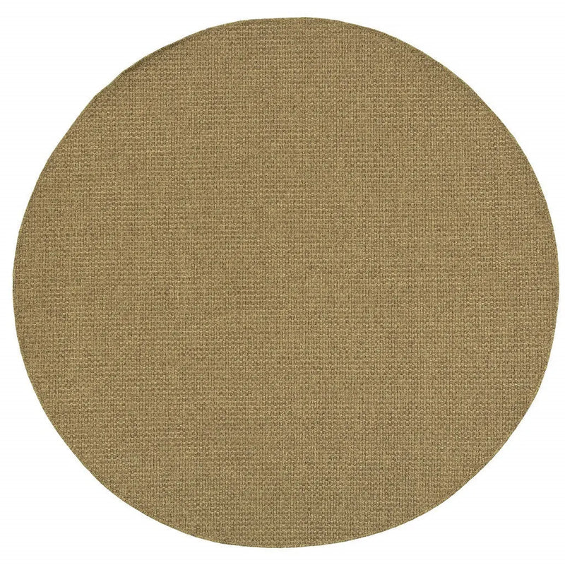 8' X 8' Tan Round Indoor Outdoor Area Rug Homeroots Outdoor