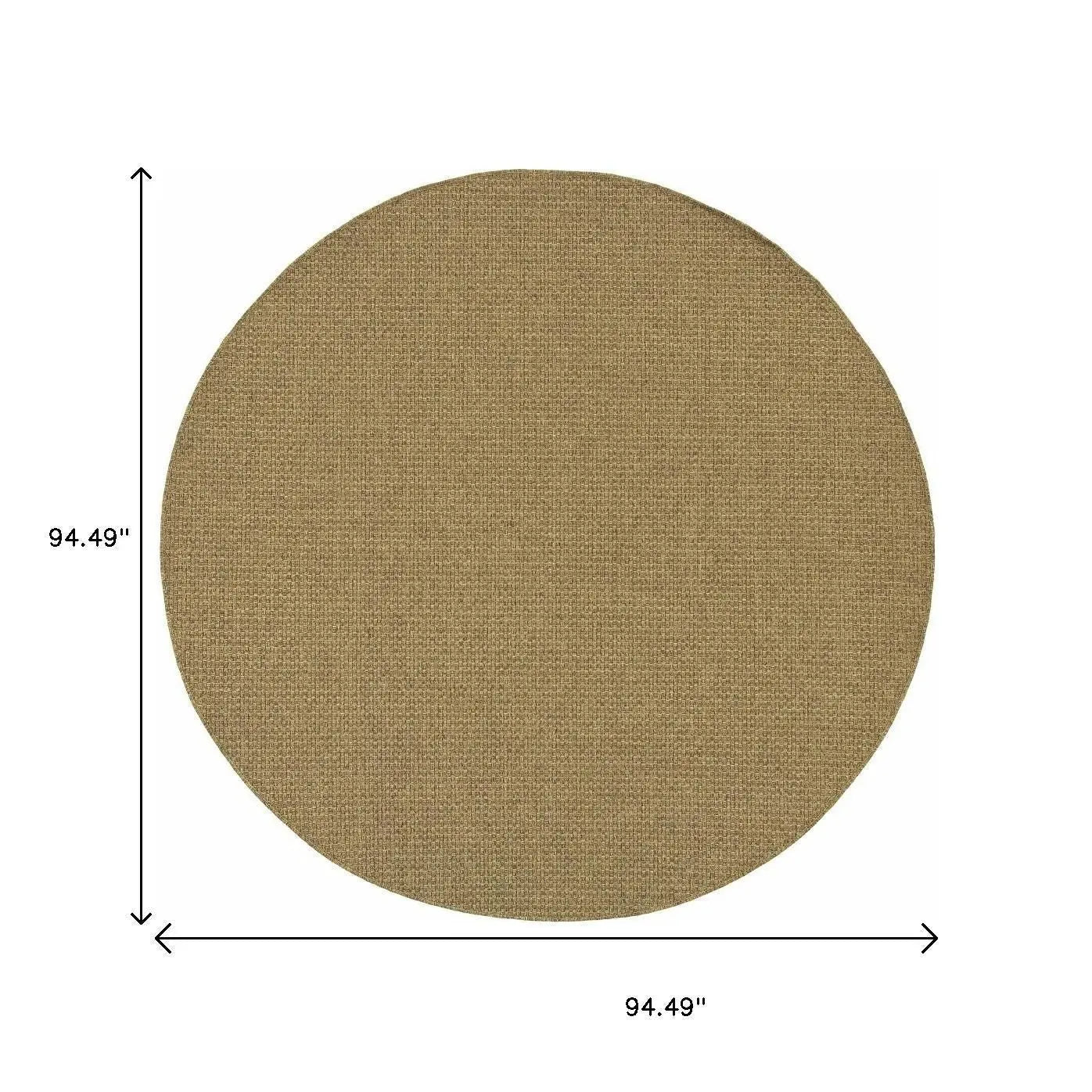 8' X 8' Tan Round Indoor Outdoor Area Rug Homeroots Outdoor