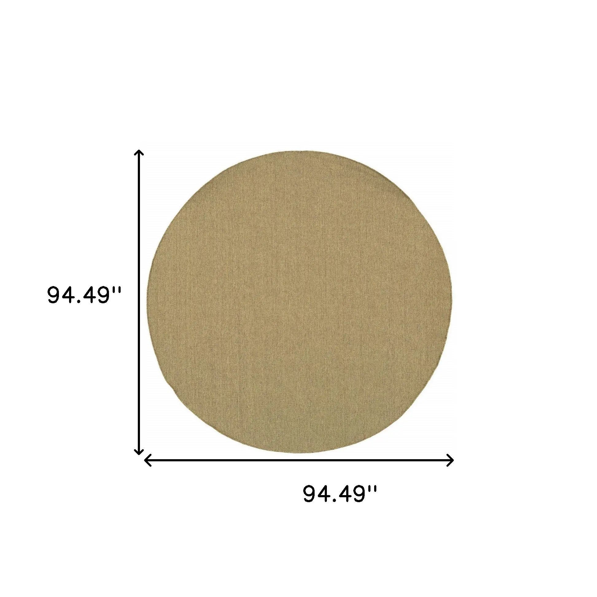 8' X 8' Tan Round Stain Resistant Indoor Outdoor Area Rug Homeroots Outdoor
