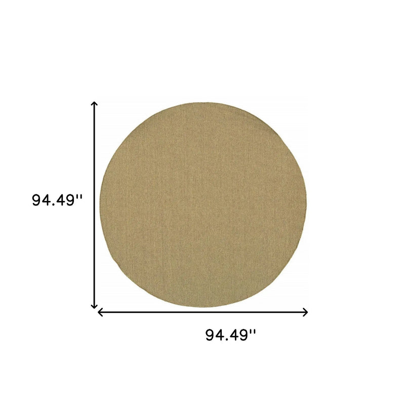 8' X 8' Tan Round Stain Resistant Indoor Outdoor Area Rug Homeroots Outdoor