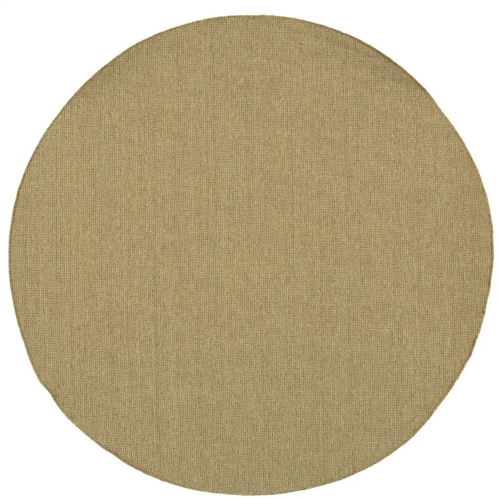 8' X 8' Tan Round Stain Resistant Indoor Outdoor Area Rug Homeroots Outdoor
