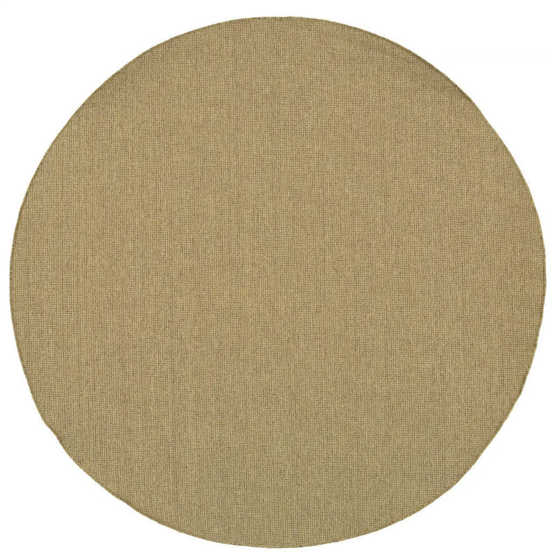 8' X 8' Tan Round Stain Resistant Indoor Outdoor Area Rug Homeroots Outdoor