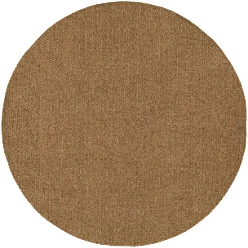 8' X 8' Tan Round Stain Resistant Indoor Outdoor Power Loomed Area Rug Homeroots Outdoor