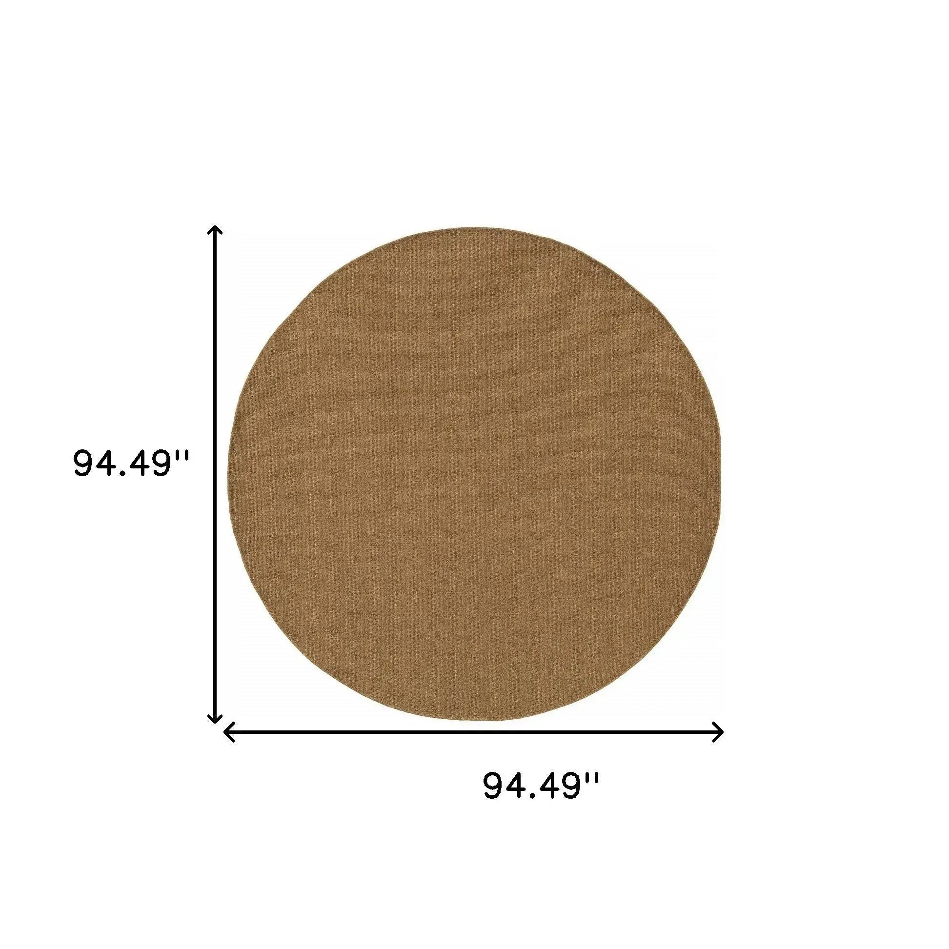 8' X 8' Tan Round Stain Resistant Indoor Outdoor Power Loomed Area Rug Homeroots Outdoor