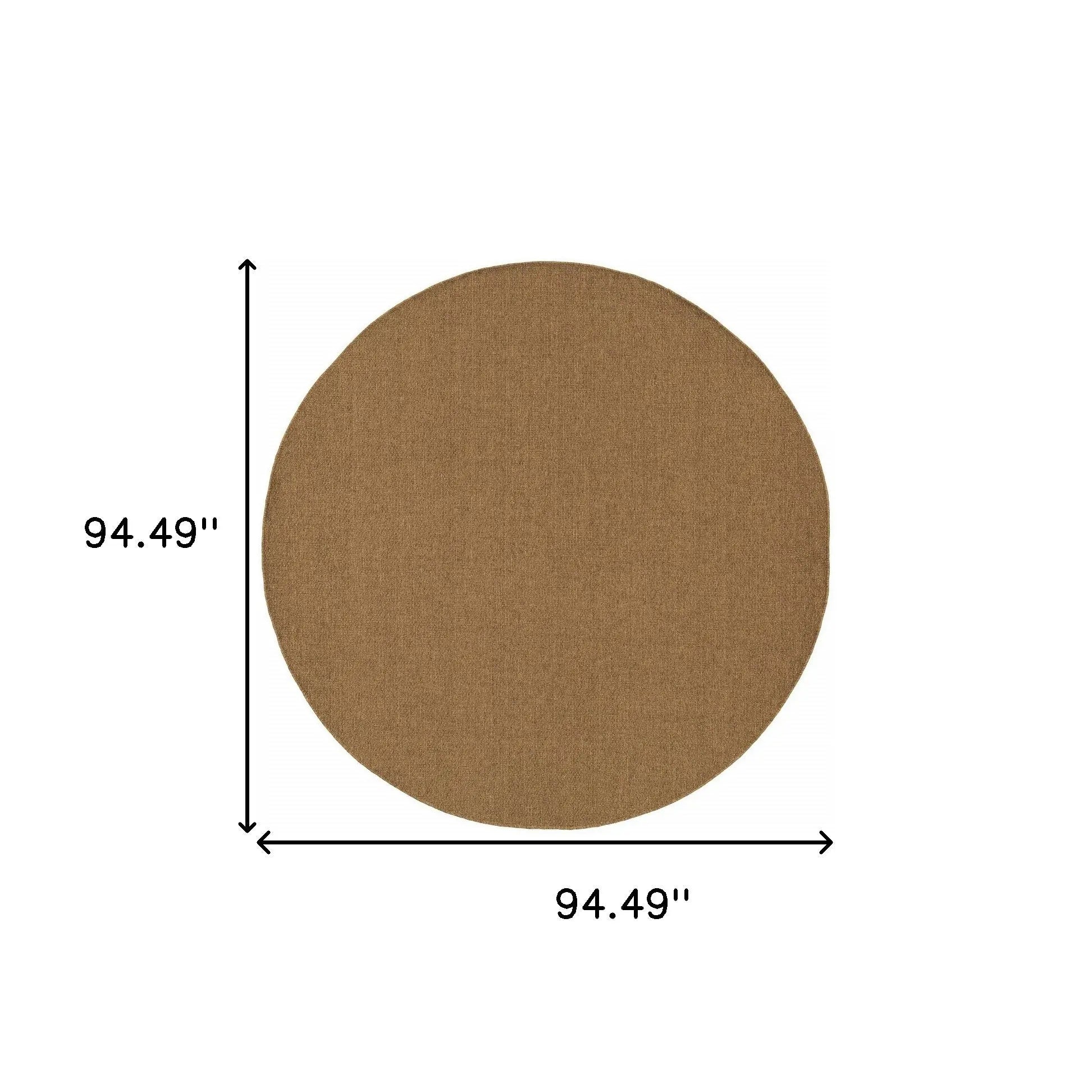 8' X 8' Tan Round Stain Resistant Indoor Outdoor Power Loomed Area Rug Homeroots Outdoor