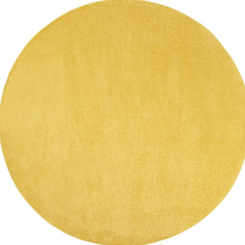 8' X 8' Yellow Round Indoor Outdoor Area Rug - GreatEagleInc