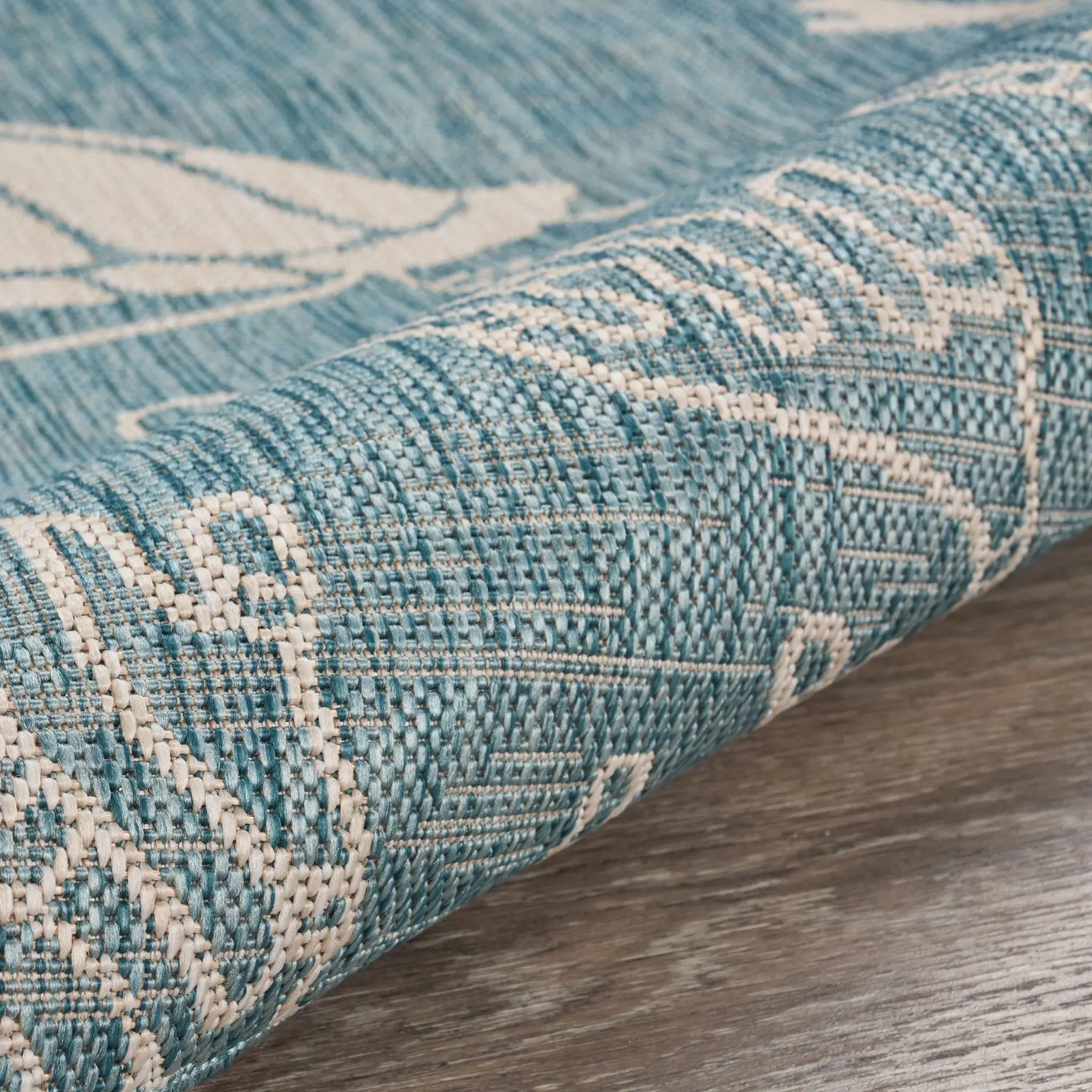 8' X 9' Teal Blue And Beige Turtle Indoor Outdoor Area Rug Homeroots Outdoor