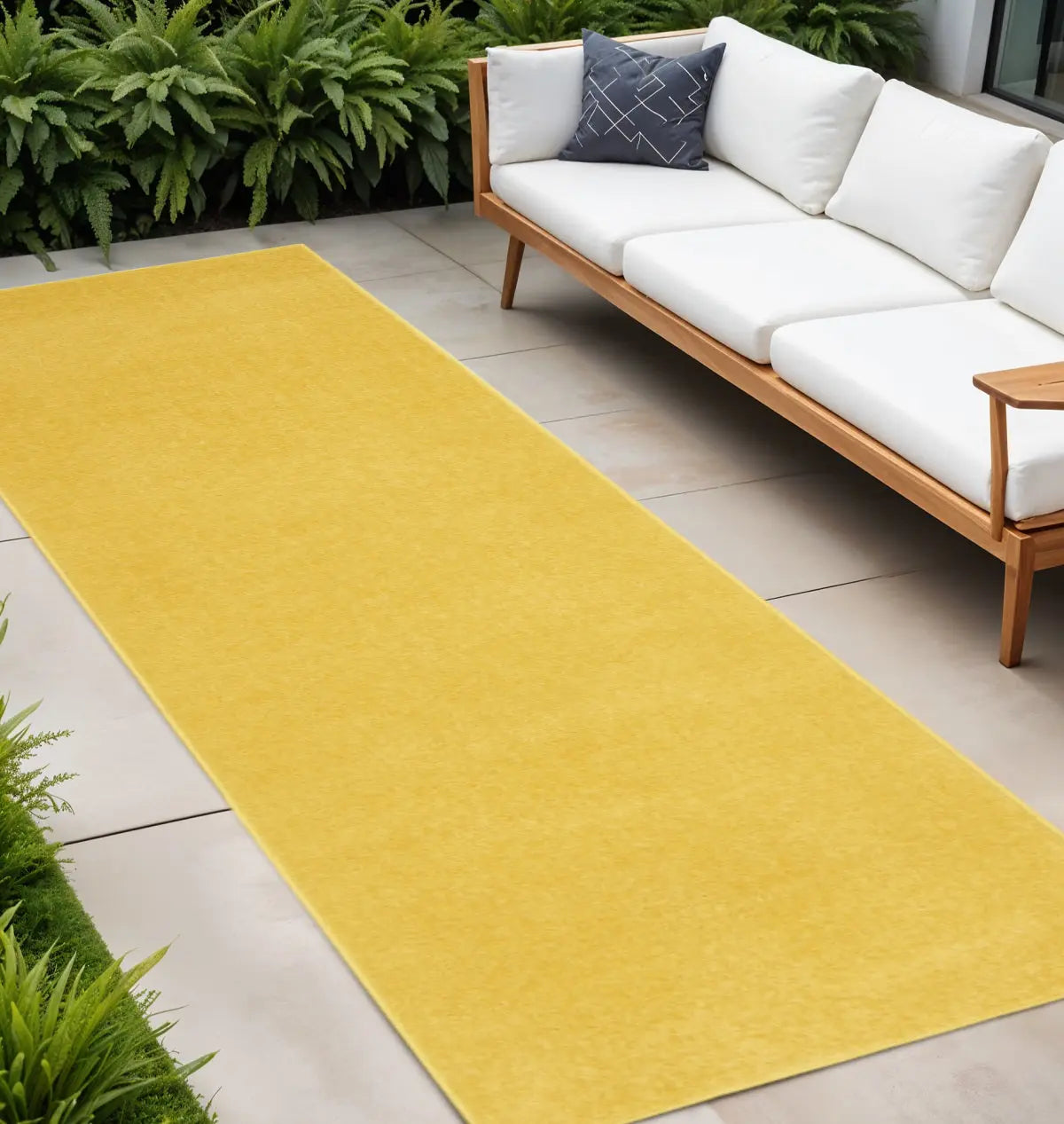 8' Yellow Indoor Outdoor Runner Rug Homeroots Outdoor