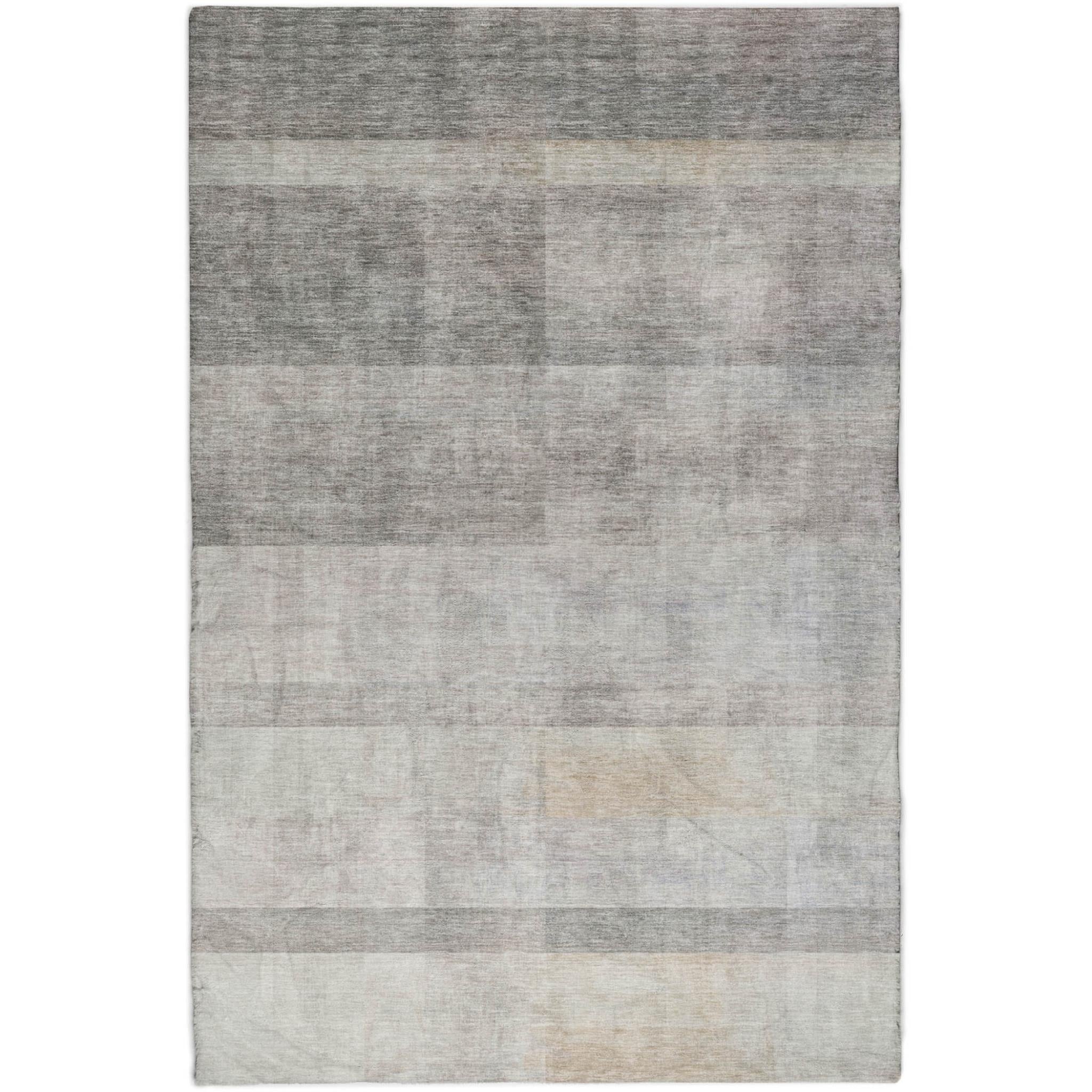 3' X 5' Taupe And Gray Geometric Shag Washable Area Rug With UV Protection - Home & Garden