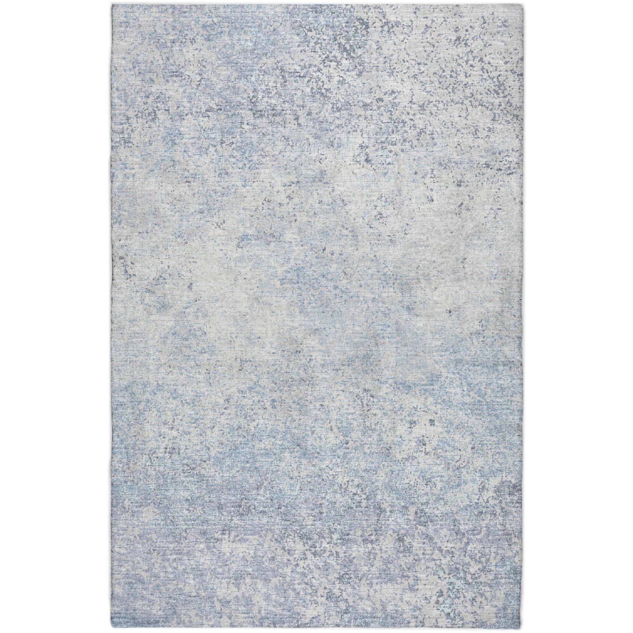 3' X 5' Blue And Ivory Abstract Shag Washable Area Rug With UV Protection - Home & Garden