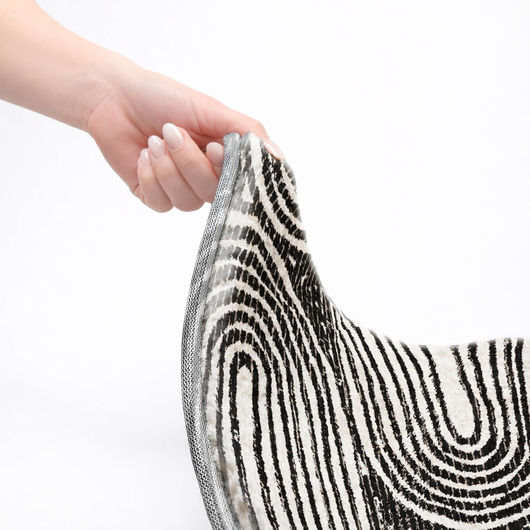 10' X 14' Black And Ivory Geometric Shag Washable Area Rug With UV Protection - Home & Garden