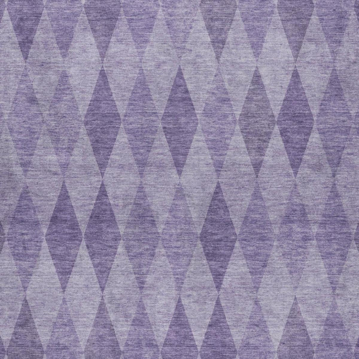 5' X 8' Purple And Lavender Geometric Shag Washable Area Rug With UV Protection - Home & Garden