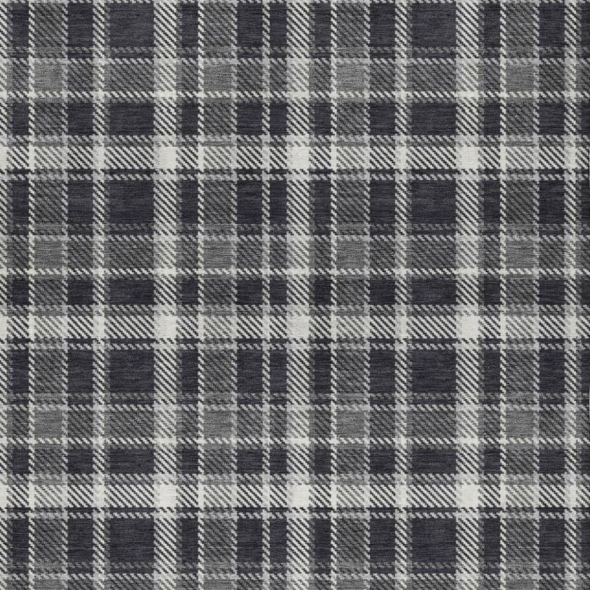 10' X 14' Black And Gray Plaid Shag Washable Area Rug With UV Protection - Home & Garden