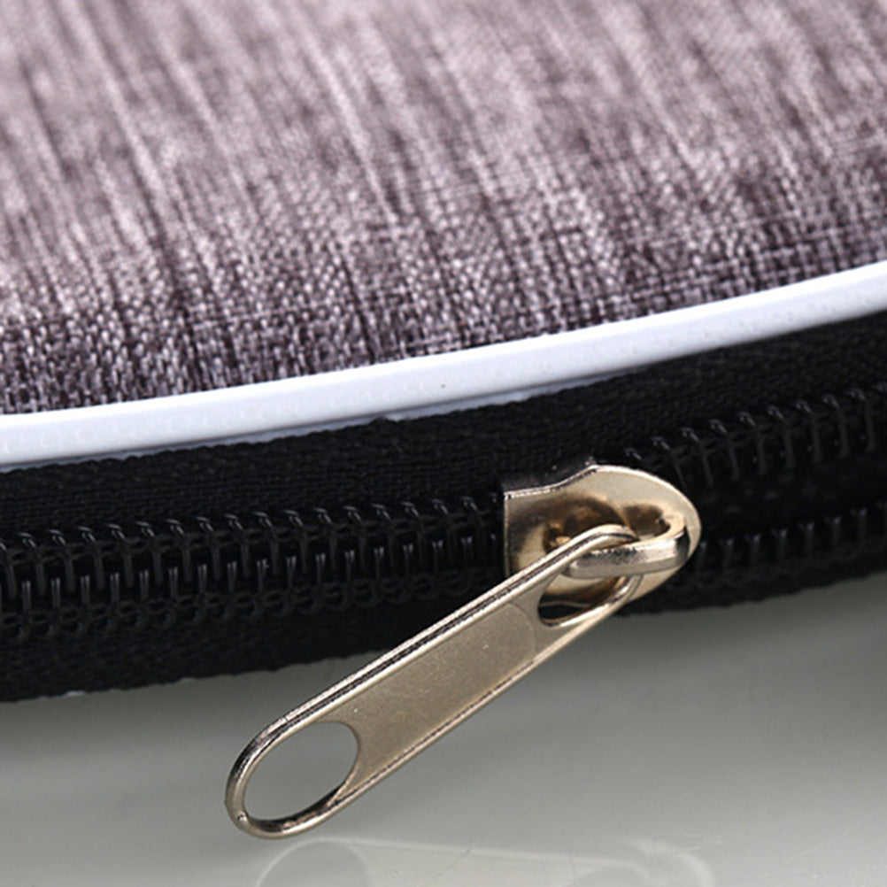 Portable Table Tennis Bat Bag Professional Pong Racket Shell Shaped Storage Bag for Athletes Players (Grey)