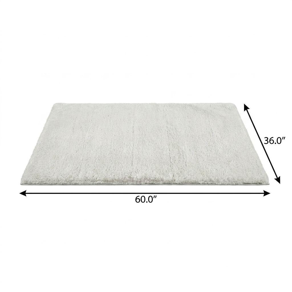 3' X 5' Salmon And Ivory Striped Shag Washable Area Rug With UV Protection - Home & Garden