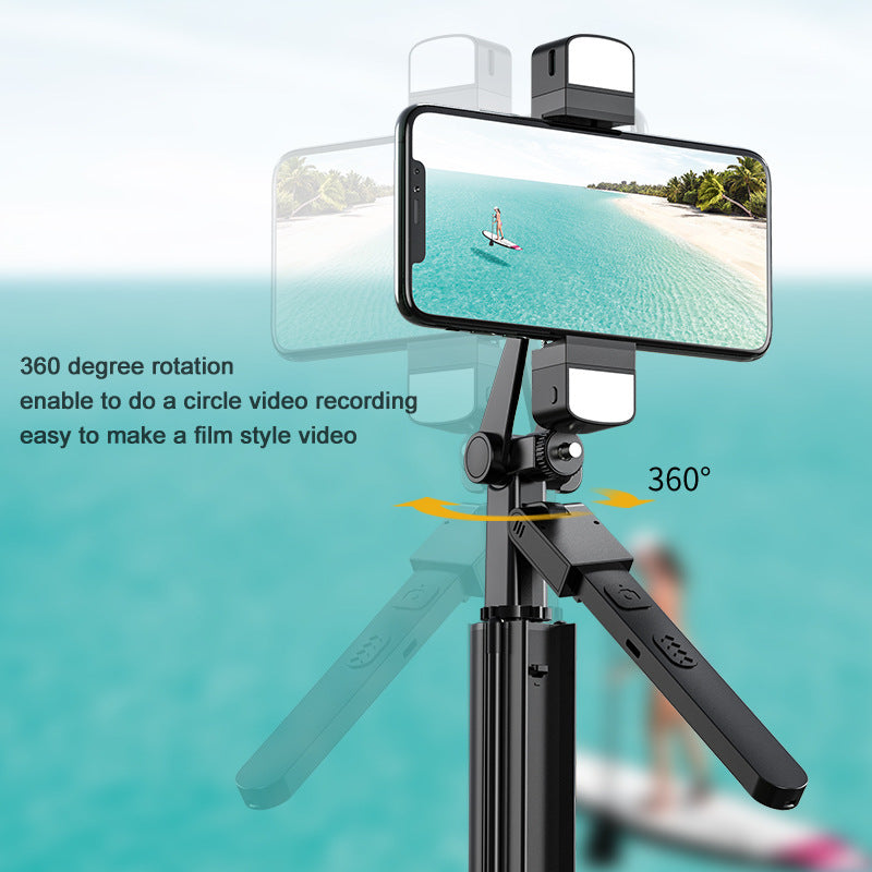 K30 Selfie Stick Retractable Wireless BT Foldable Mini Tripod Fill Light For IPhone Huawei Samsung Android Live Tripod