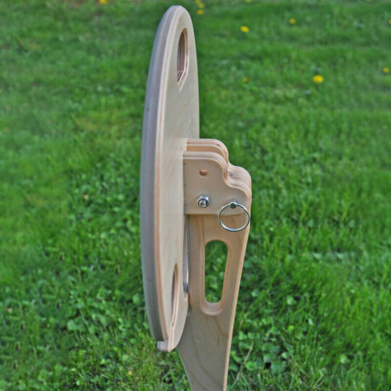 Outdoor Wine Table Portable Picnic Table Wine Glass Racks Foldable Round Desktop Wooden Picnic Table Garden Collapsible Table