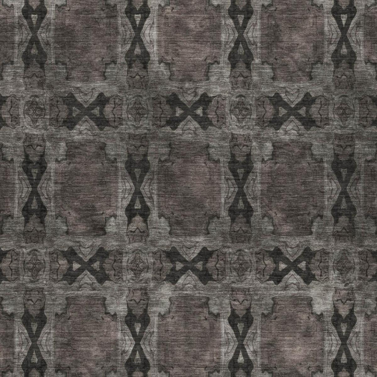 3' X 5' Gray And Charcoal Geometric Shag Washable Area Rug With UV Protection - Home & Garden