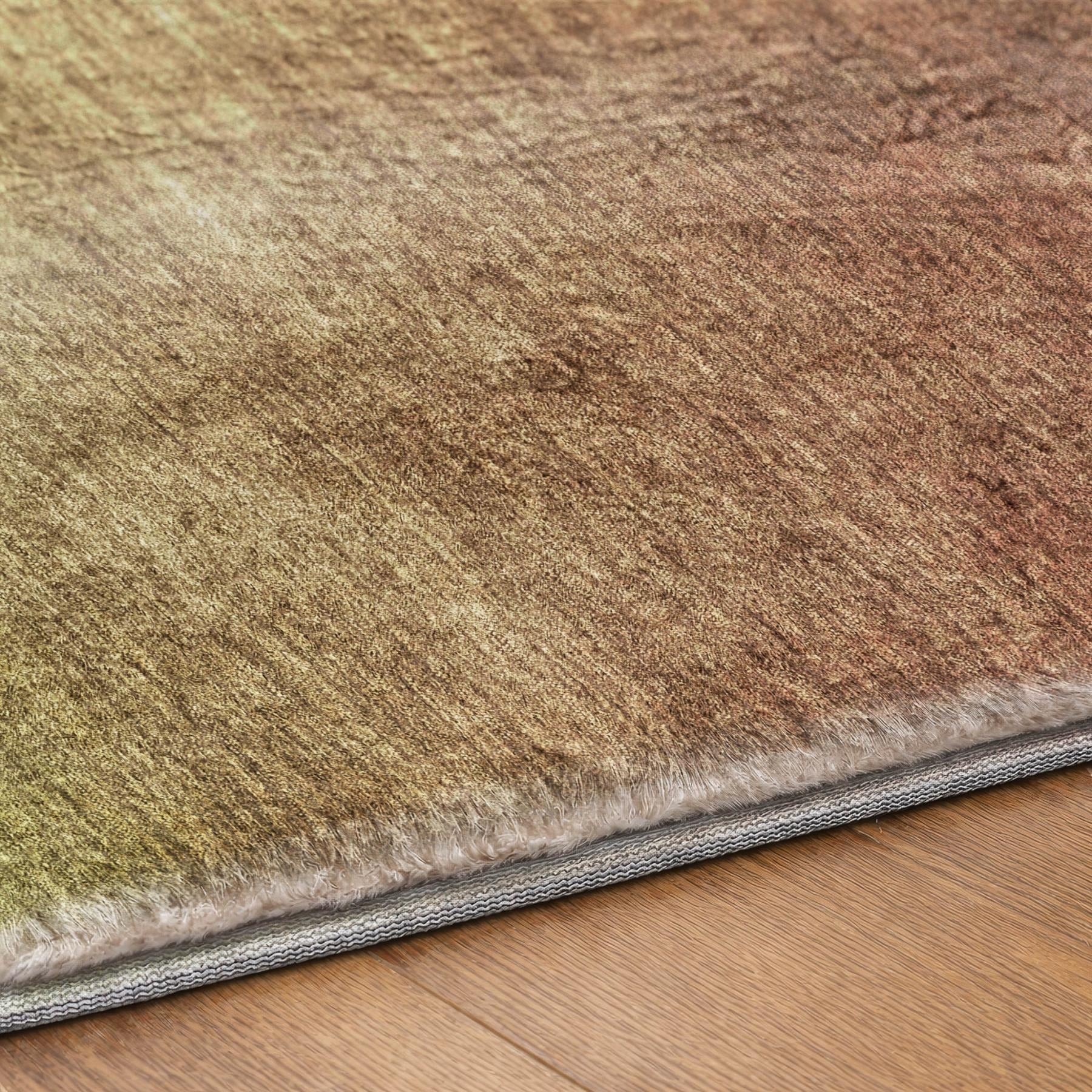 3' X 5' Blush And Taupe Ombre Shag Washable Area Rug With UV Protection - Home & Garden